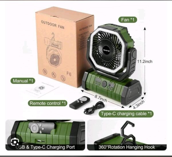Ventilador recargable de 20000 mAh