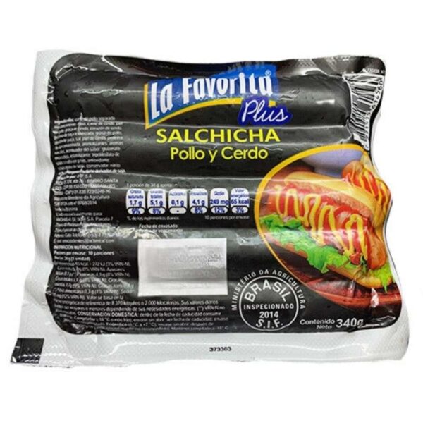 Salchicha de pollo y cerdo La favorita plus (340g)