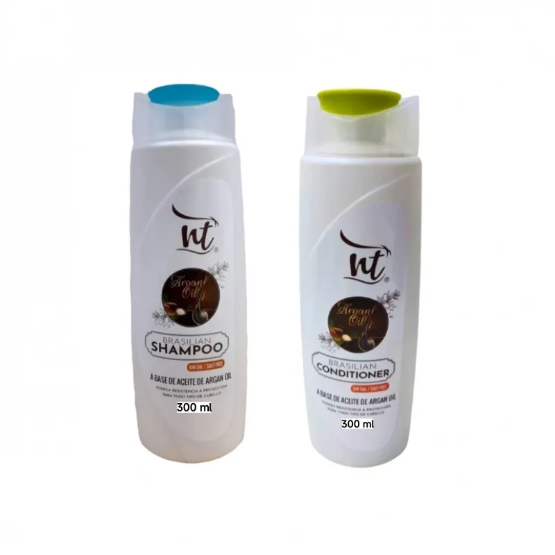Juego de champú y acondicionador sin sal de argán